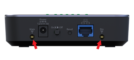 Location of the TS9 ports on the Netgear 4G LTE Modem