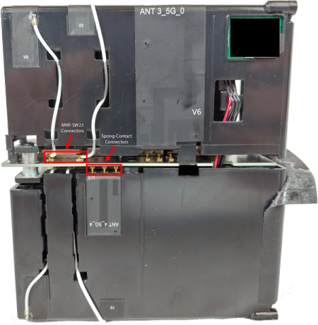 "Spring-Contact" and "MHF-SW23" connector example