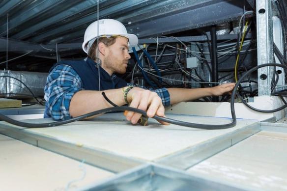 Technician installing system