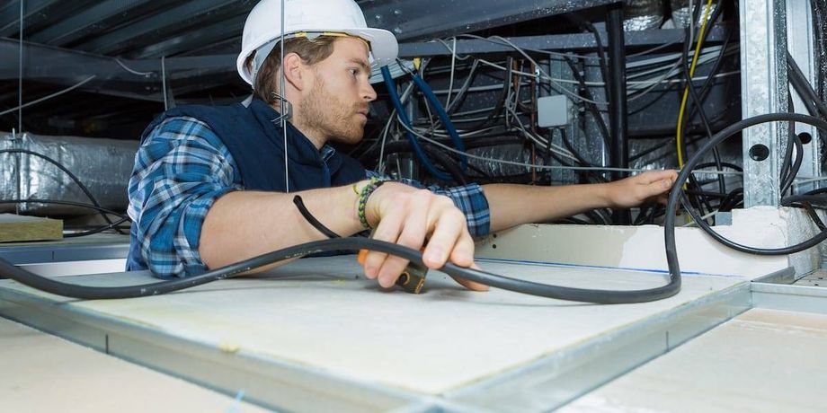 Technician installing system