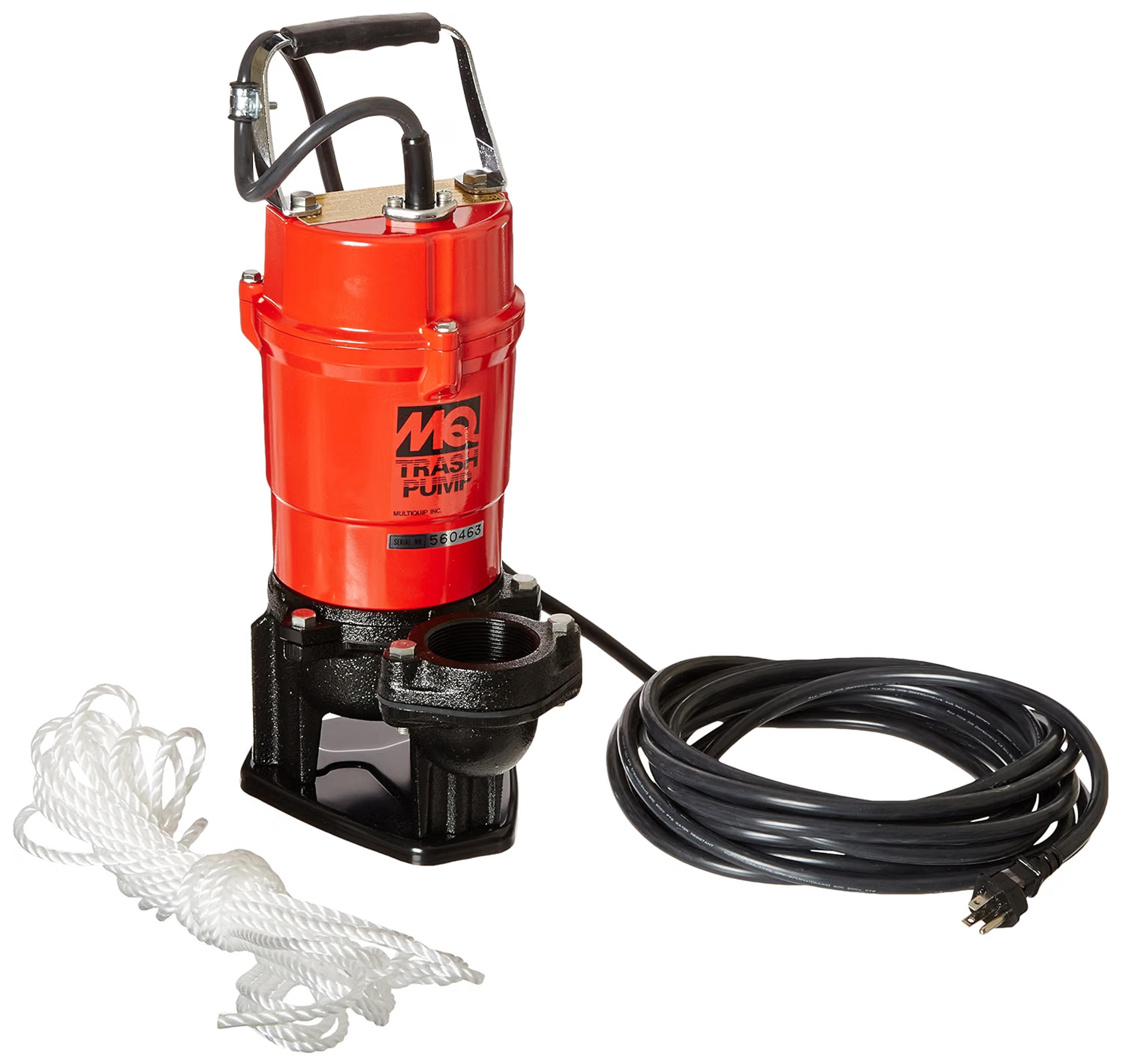 Orange trash water pump on white background