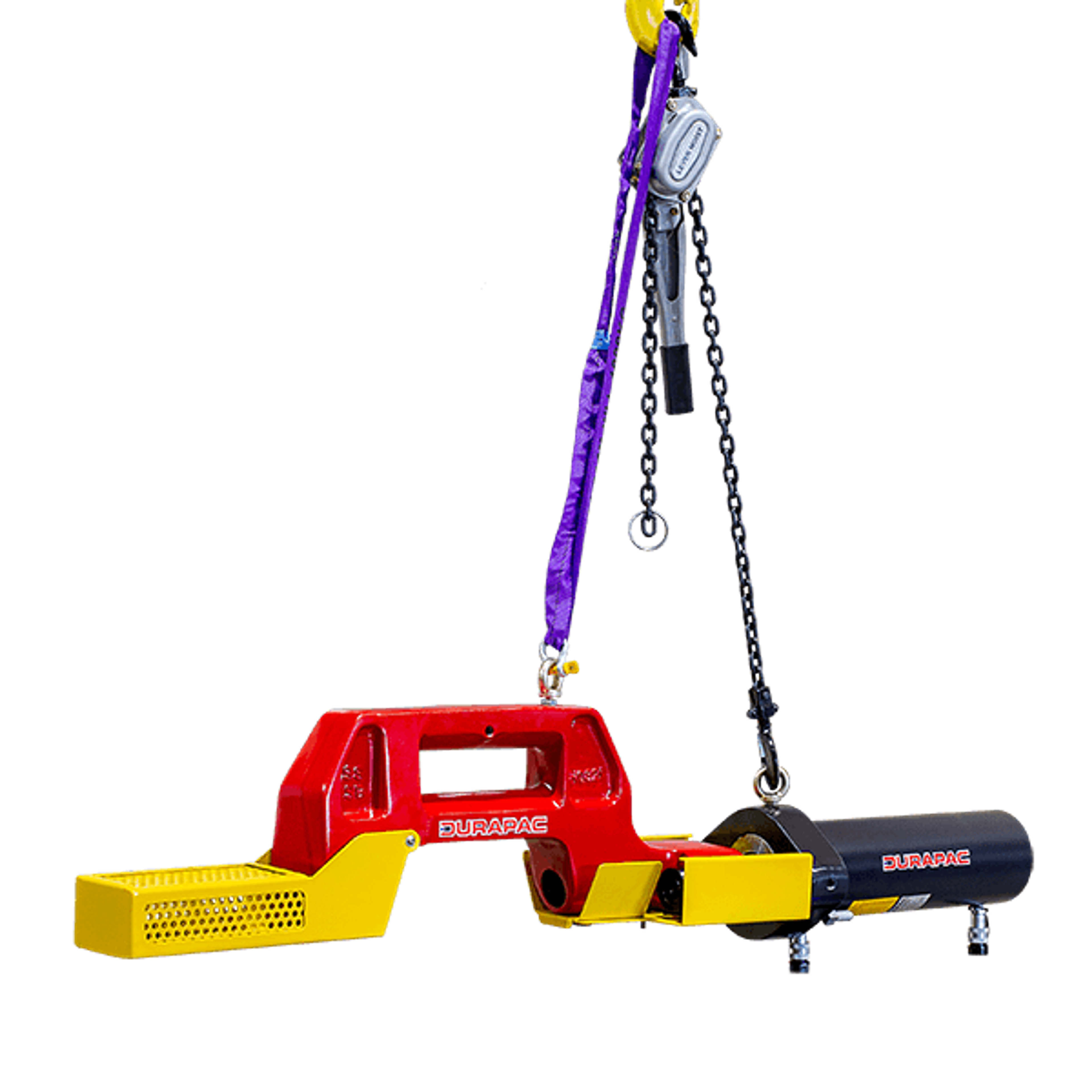 Durapac TTP-100 hydraulic track pin pusher for removing and installing track pins on heavy equipment