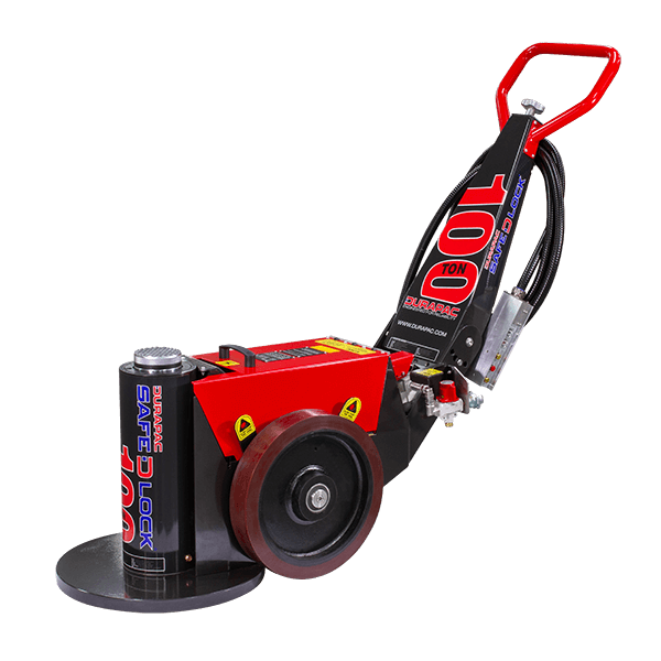 Durapac TTP-100 hydraulic track pin pusher for removing and installing track pins on heavy equipment