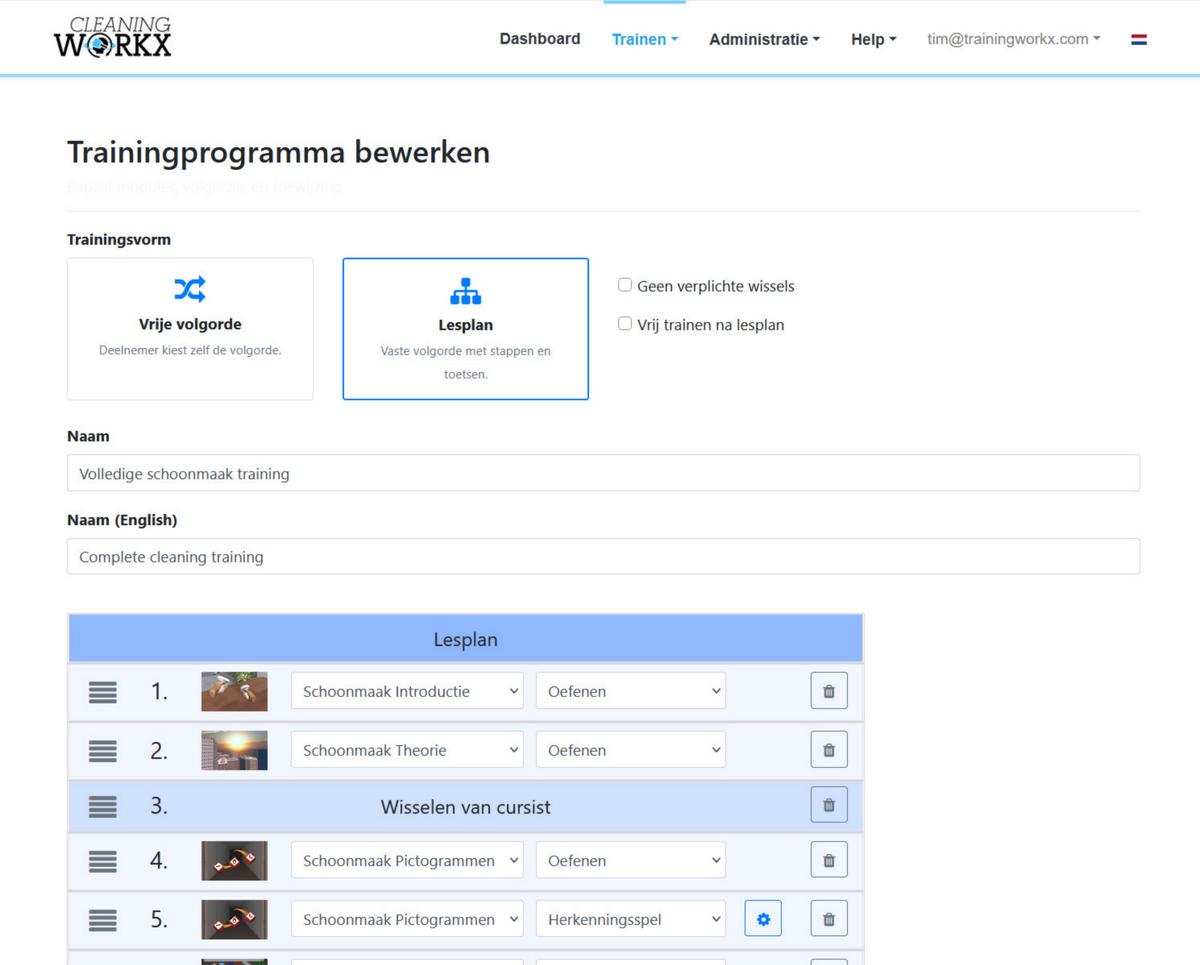 Lehrplan mit fester Modulreihenfolge im Cleaning Workx-Portal