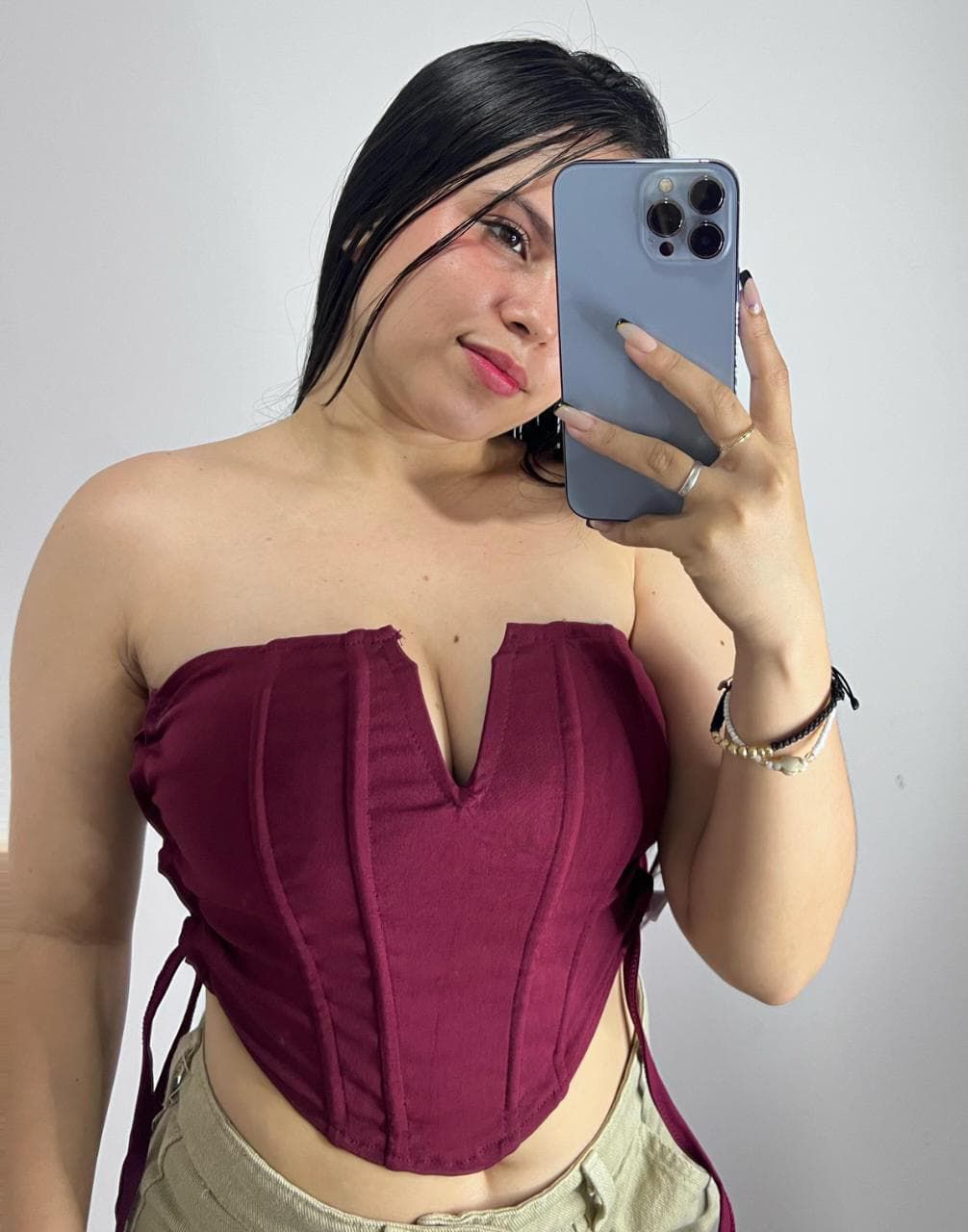 Crop Top Vinotinto Corset