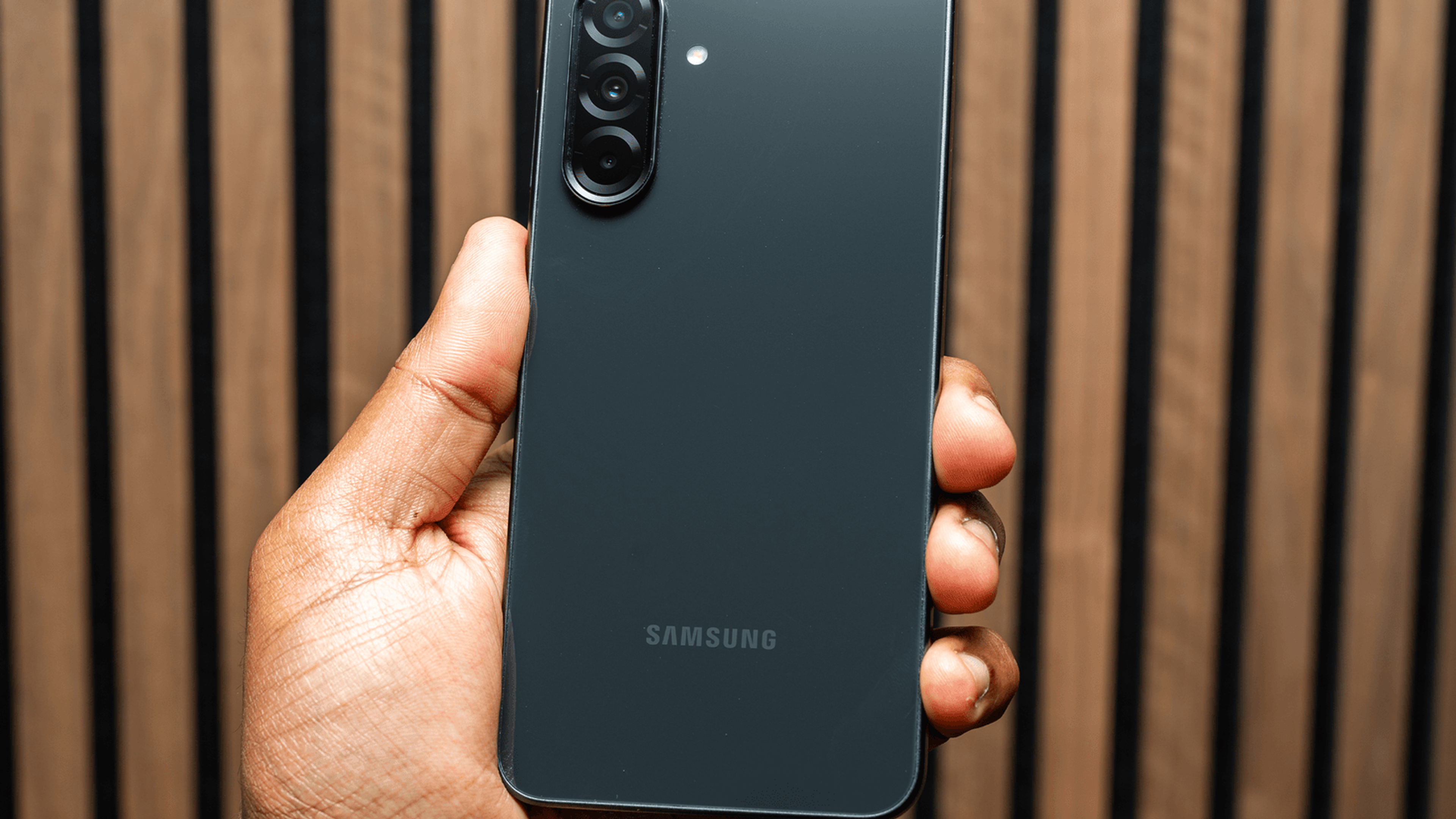 A Samsung phone: The Samsung Eletronics shares fell nearly 9% on Monday, wiping out gains from a record shareholder return plan announced just days earlier