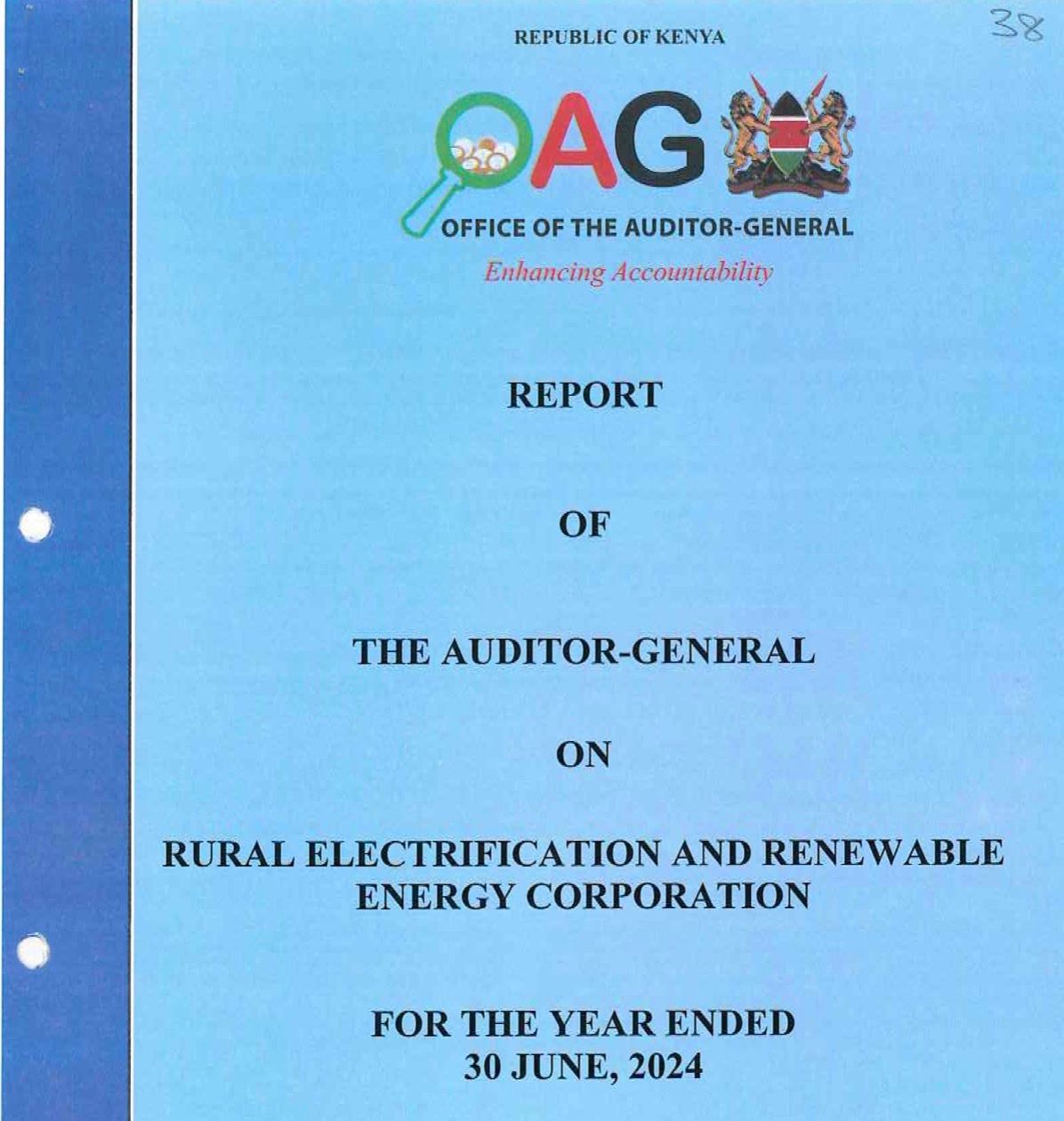 The Auditor General’s financial report on the Rural Electrification and Renewable Energy Corporation (REREC)