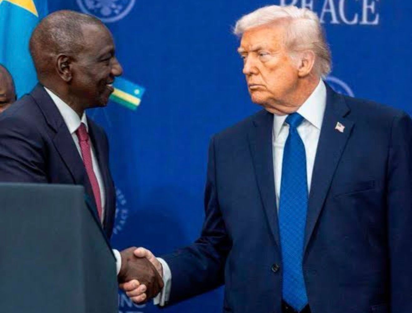 President Ruto and his U.S counterpart Donald Trump at a past event in Washington DC: U.S has paused all immigrant visa issuance 