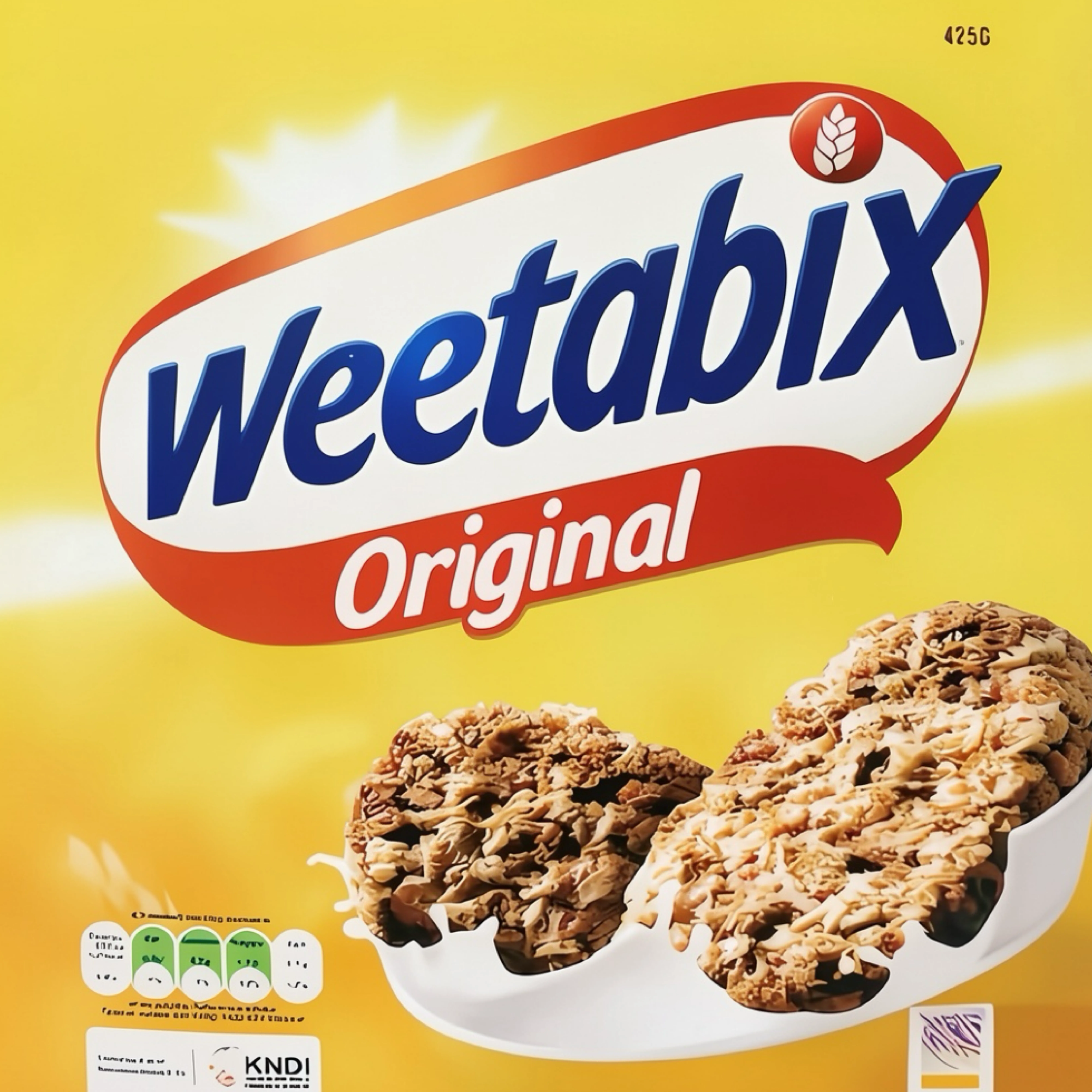 The Weetabix “original” packaging with offending KNDI endorsement message: COFEK has since taken the company to court