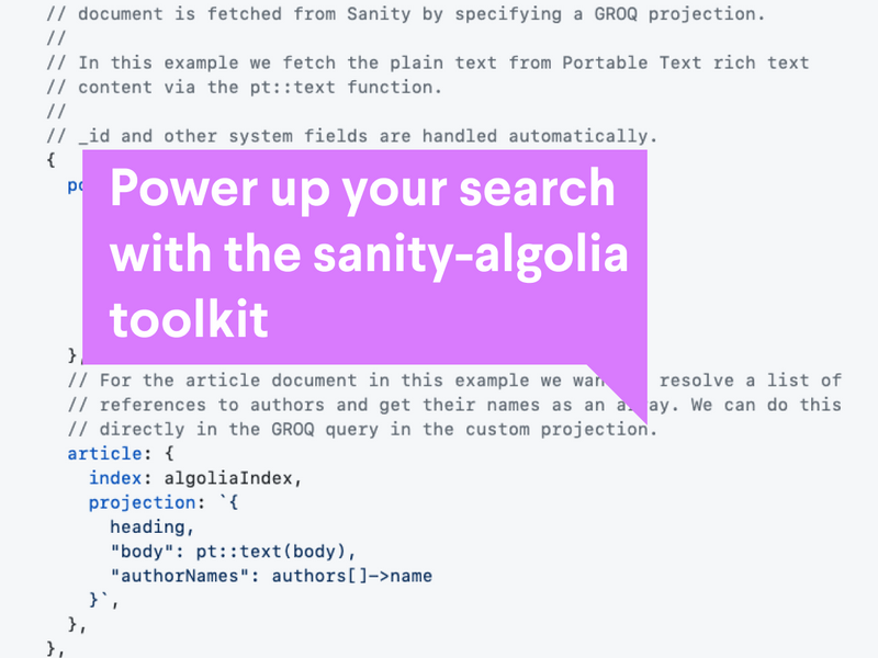 Power up your search with the sanity-algolia toolkit