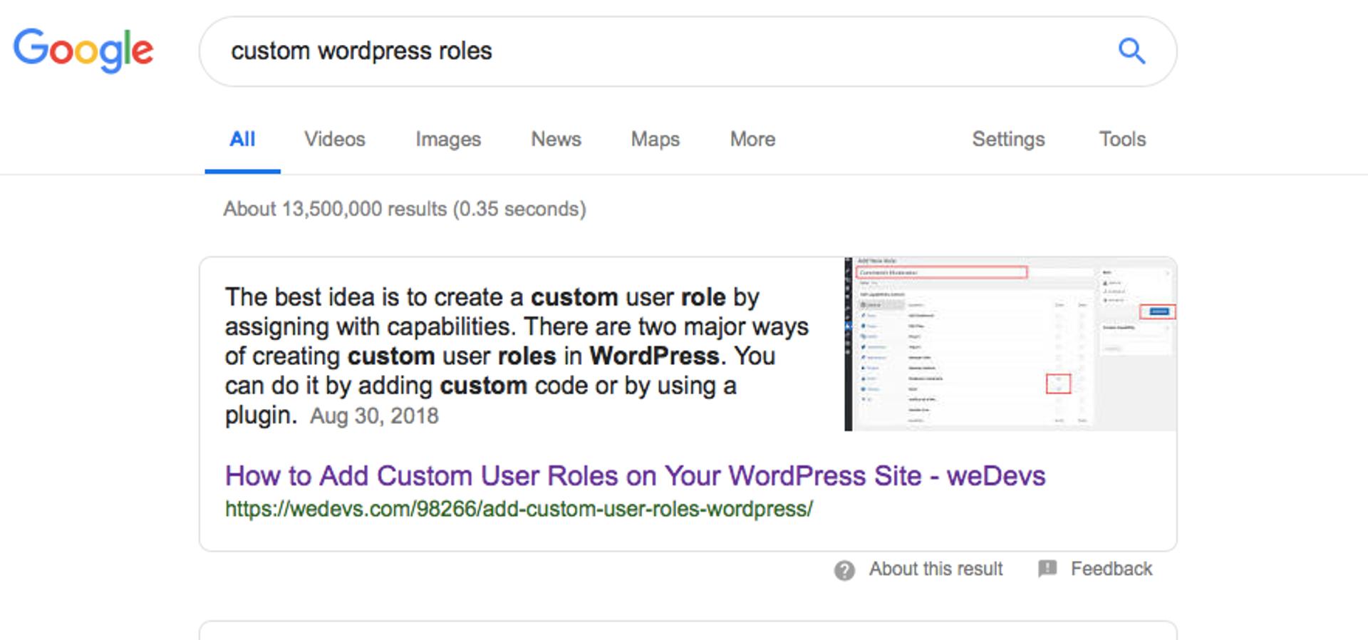 Example featured snippet from 2019, taken from Search Engine Watch