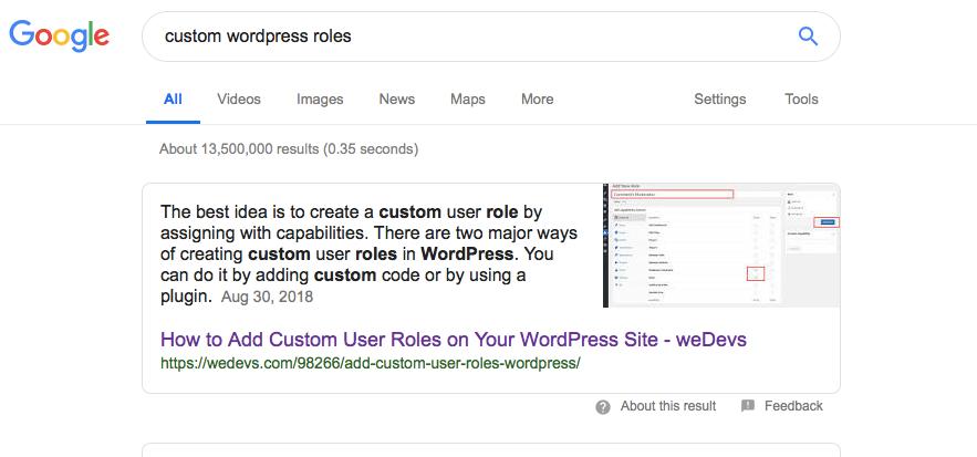 Example featured snippet from 2019, taken from Search Engine Watch Example featured snippet from 2019, taken from Search Engine Watch