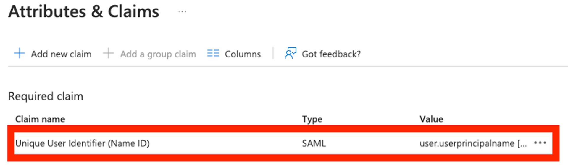 Edit the Unique User Identifier (Name ID) claim.