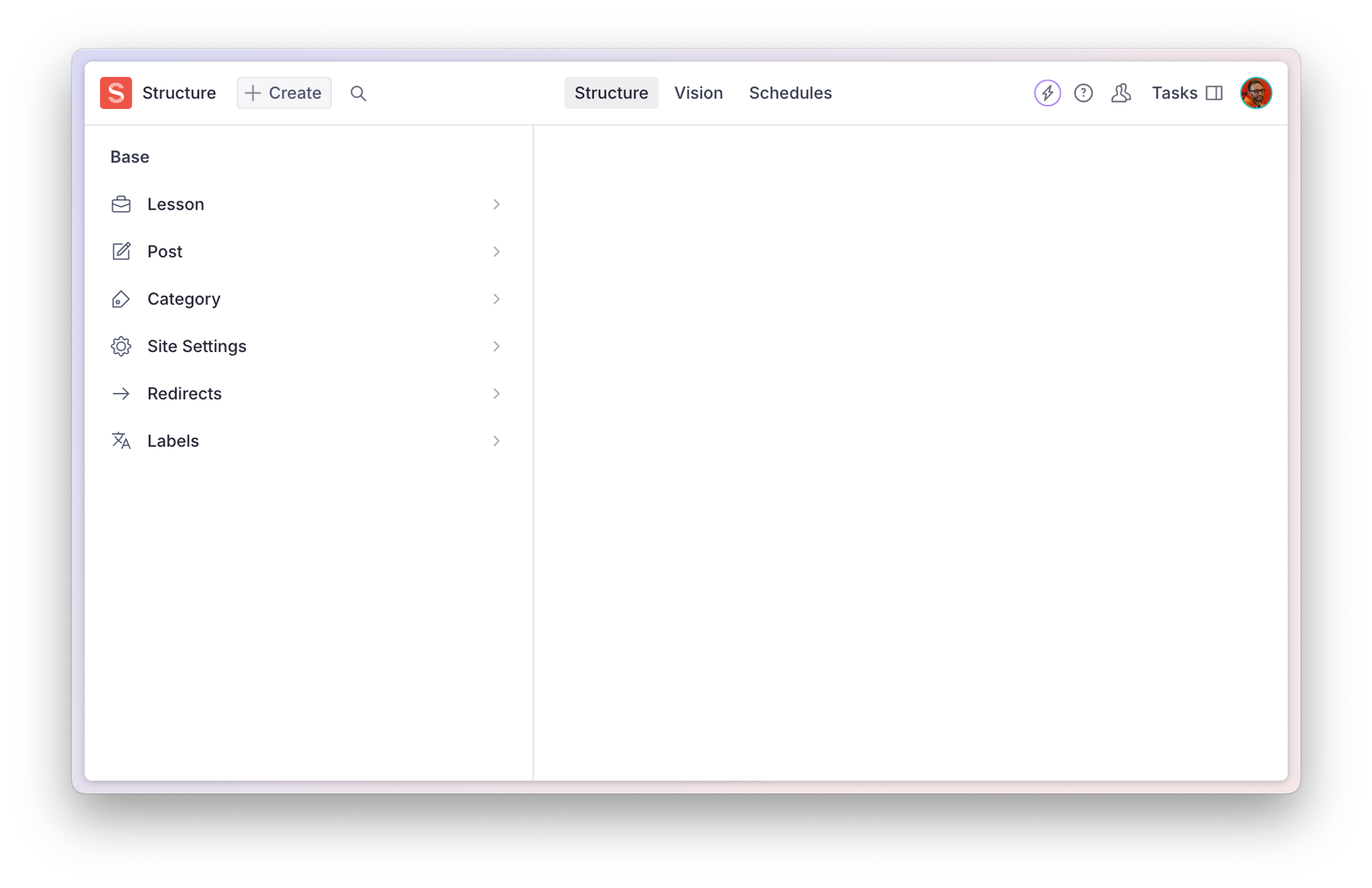 documentTypeListItems() renders a document list for every document schema type in your workspace