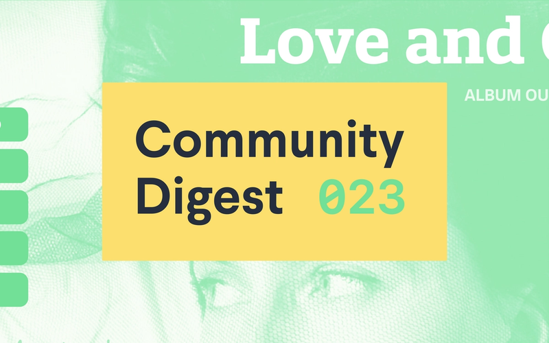 "Community digest 023" text over photo