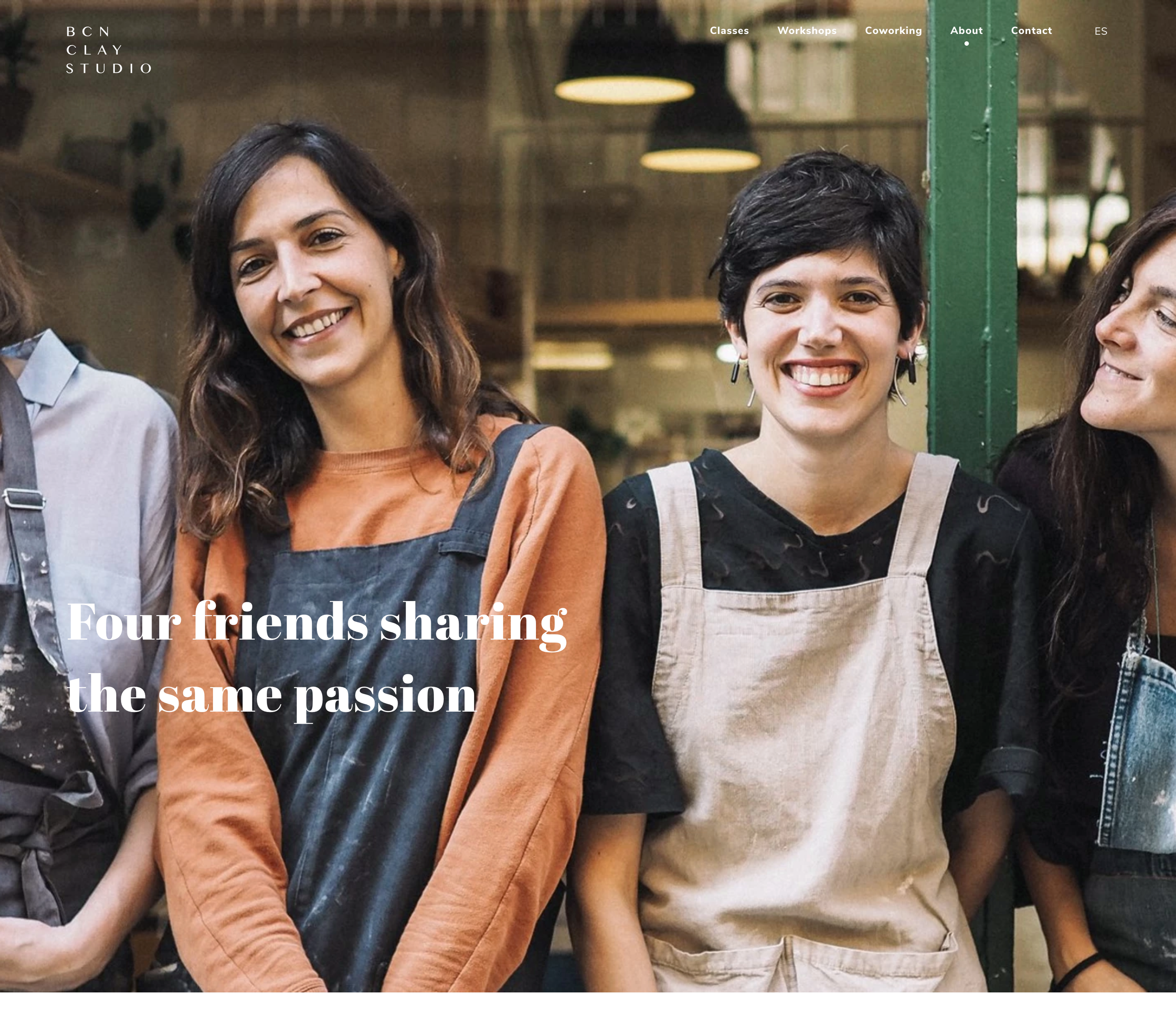 A page showing the four founders of BCN Clay Studio