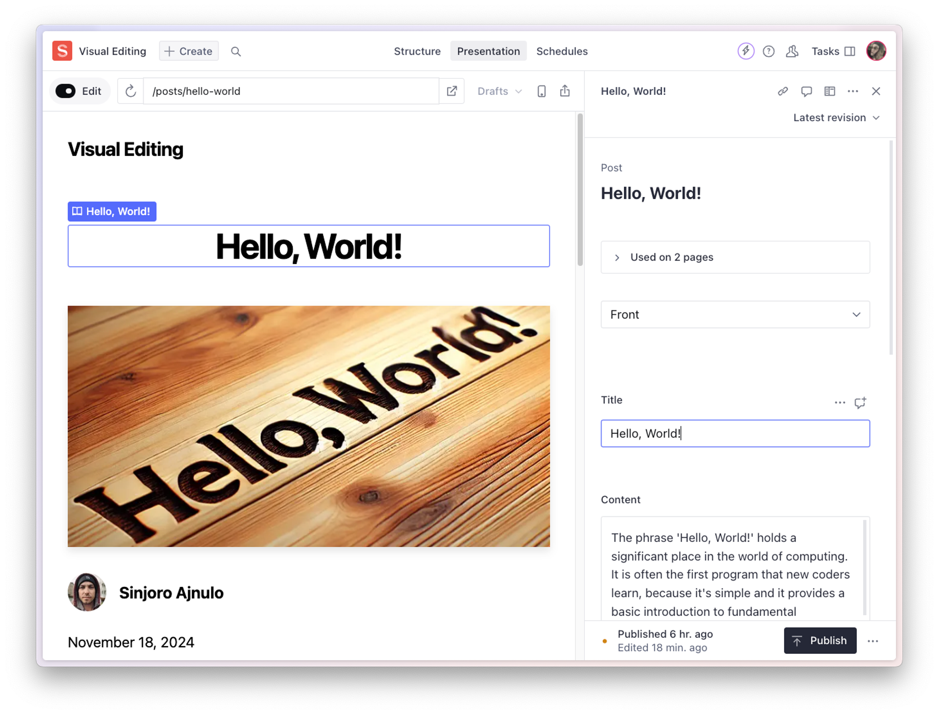 Preview and page building | Sanity Docs