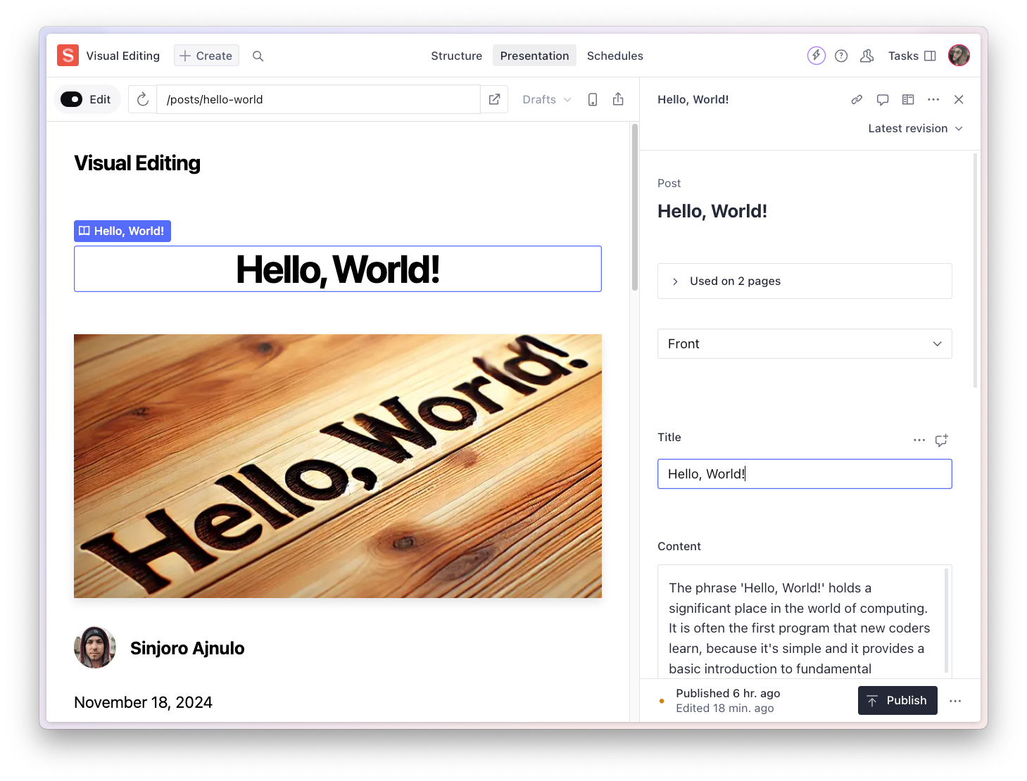Overlays let you navigate to the source document for any element