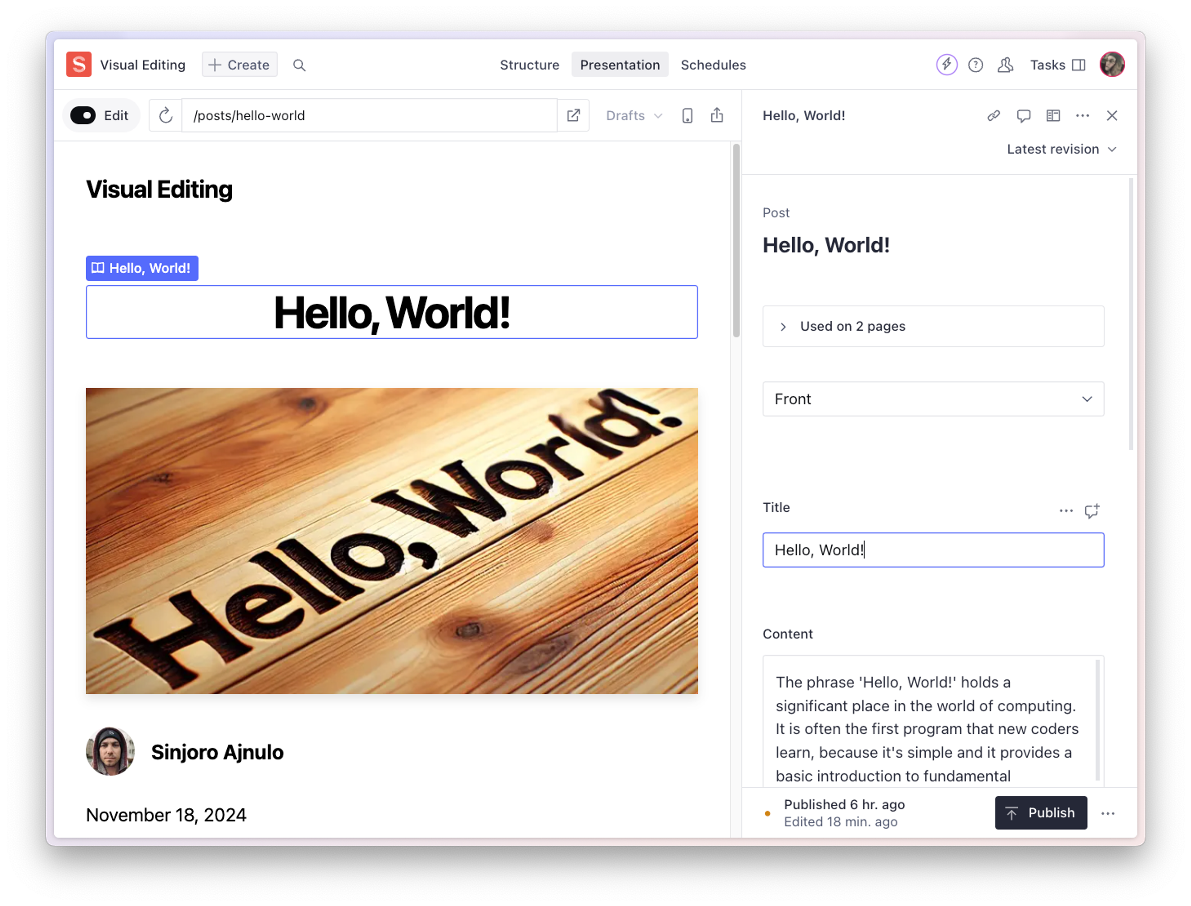 Overlays let you quickly navigate to the source document for any element