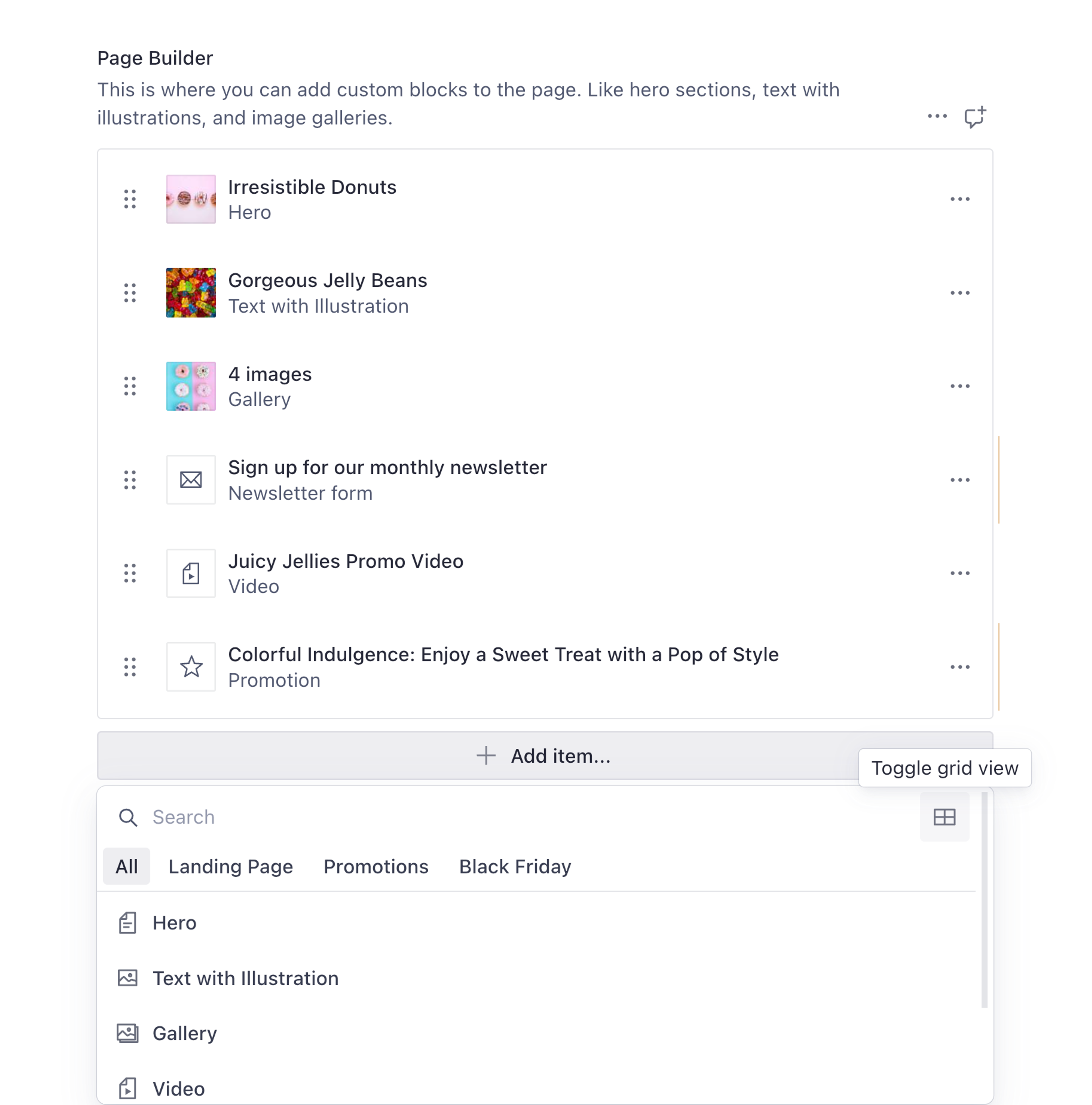 Toggle Grid View Icon