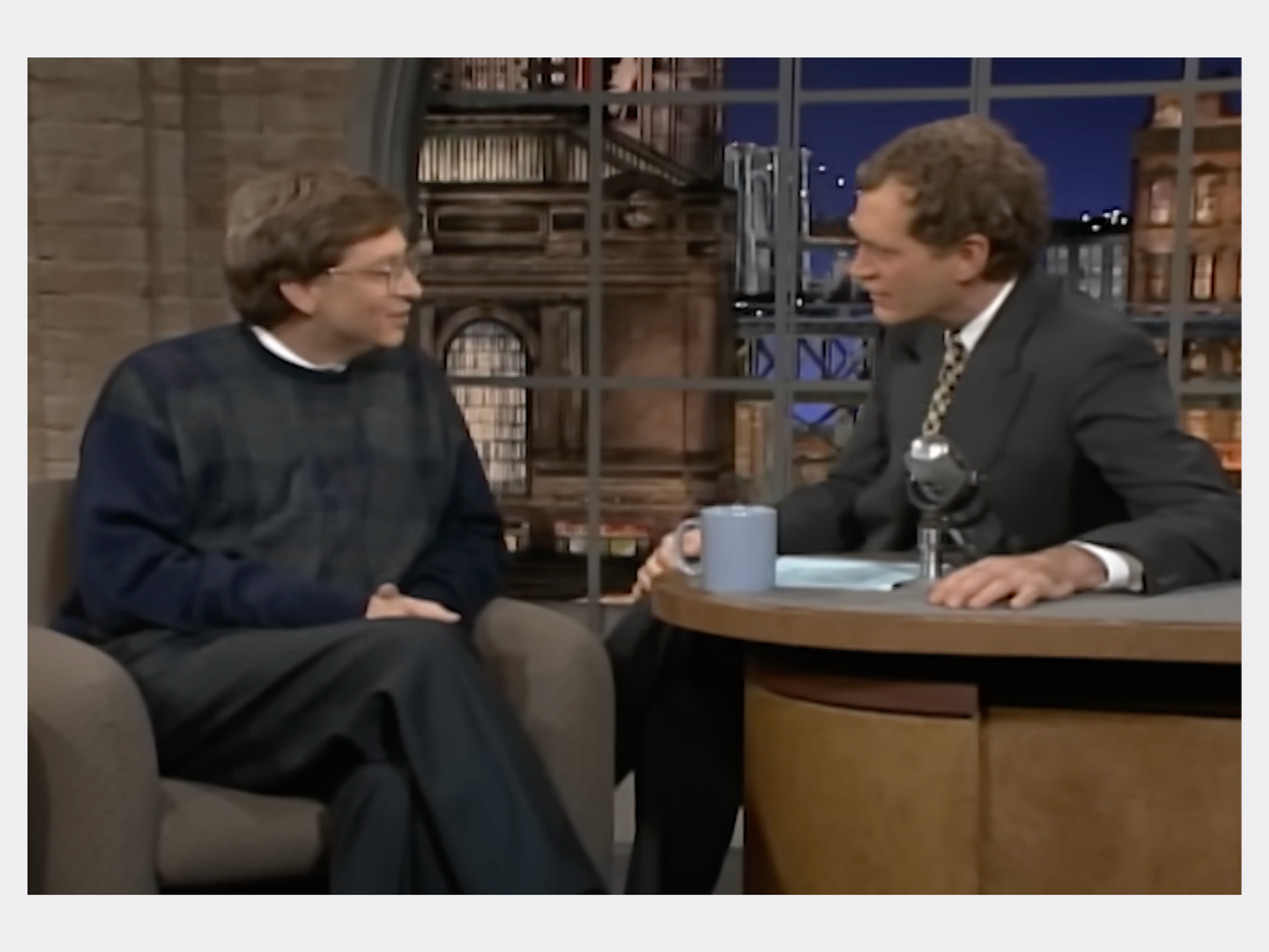 Bill Gates explains the internet to David Letterman