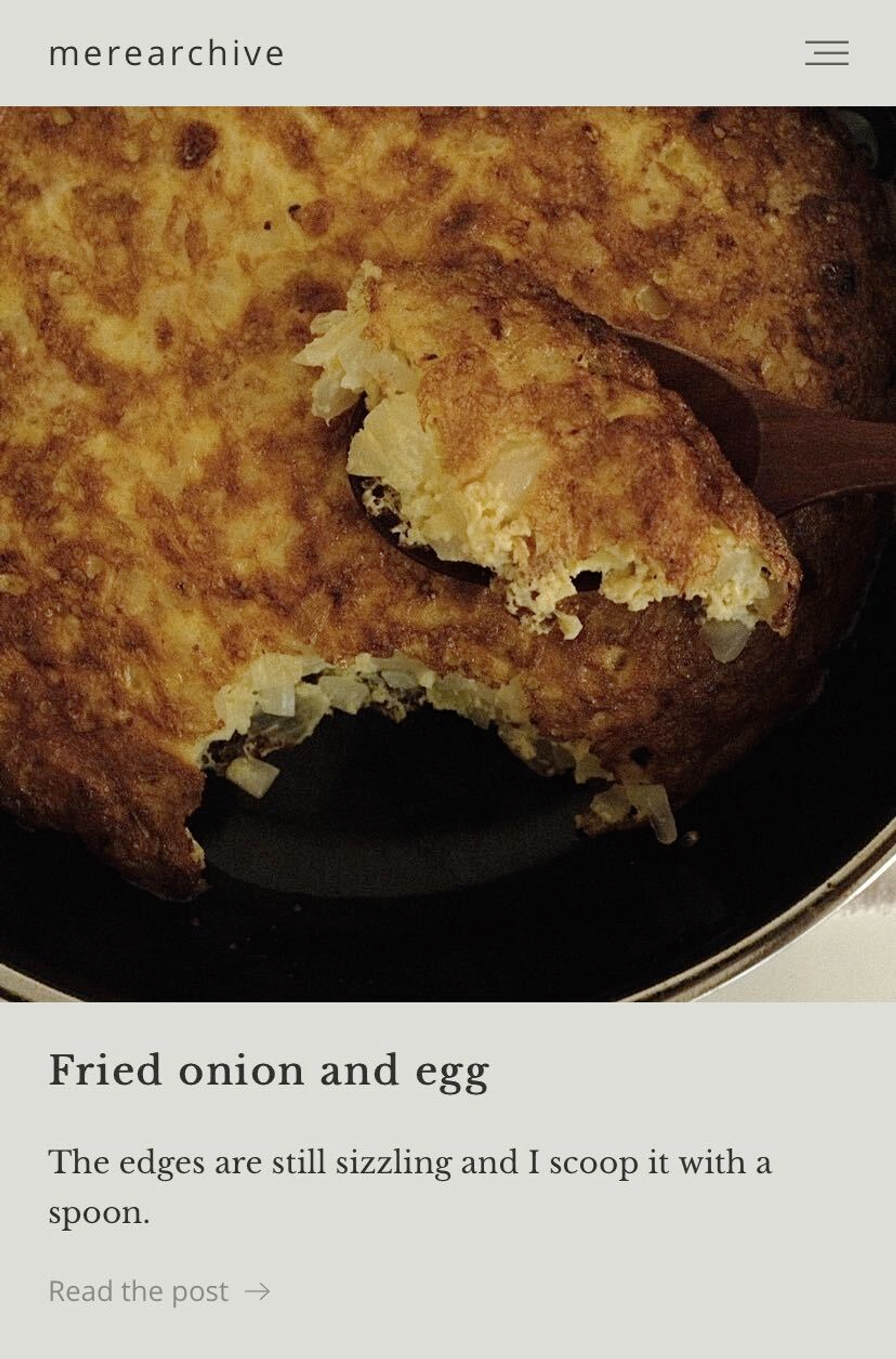 Fried onion and egg