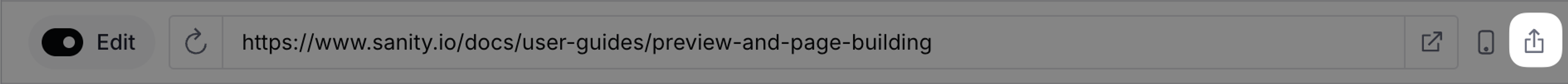 Preview share interface