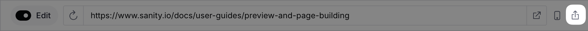 Preview share interface