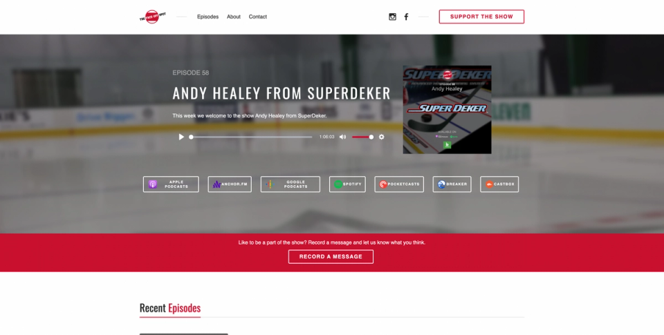 Home page of The Face-off Spot Podcast website