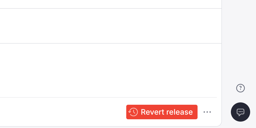 The Revert release button in the Content Releases interface.