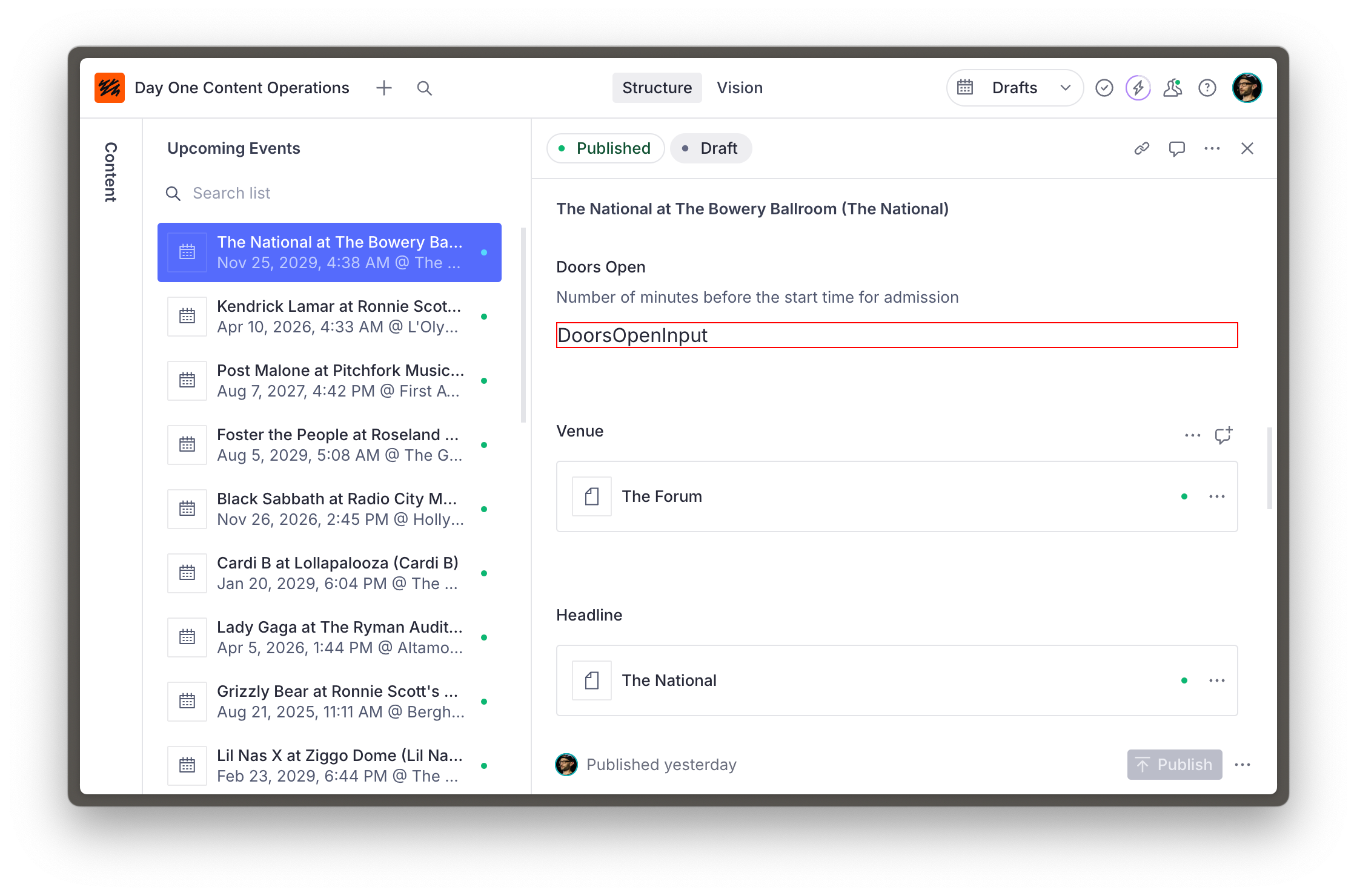 Sanity Studio with a custom input showing a red outlined box
