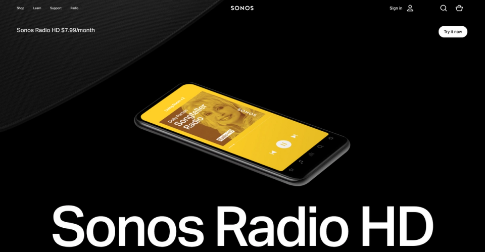 Cover page for Sonos Radio HD