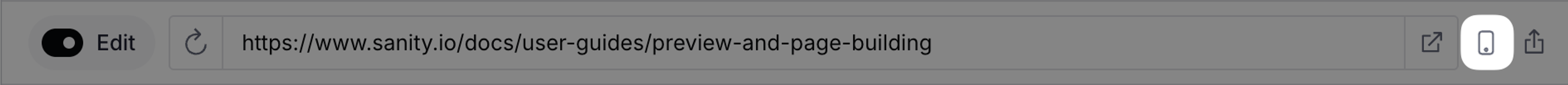 Toggle browser size preview interface