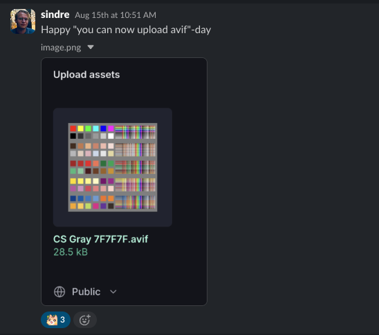 Happy "you can now upload avif" day