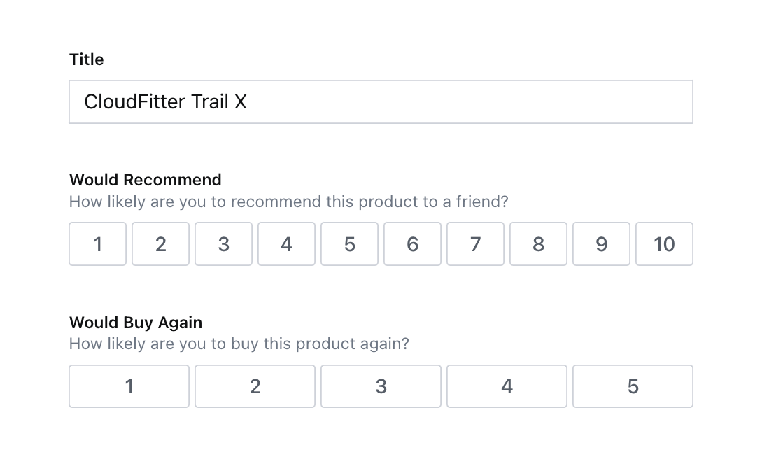Number fields now have easy buttons to select values from the minimum and maximum acceptable range!