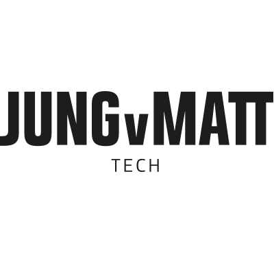 a black and white logo for jung v matt tech