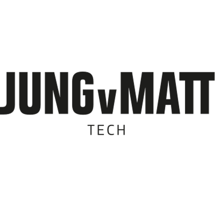 a black and white logo for jung v matt tech