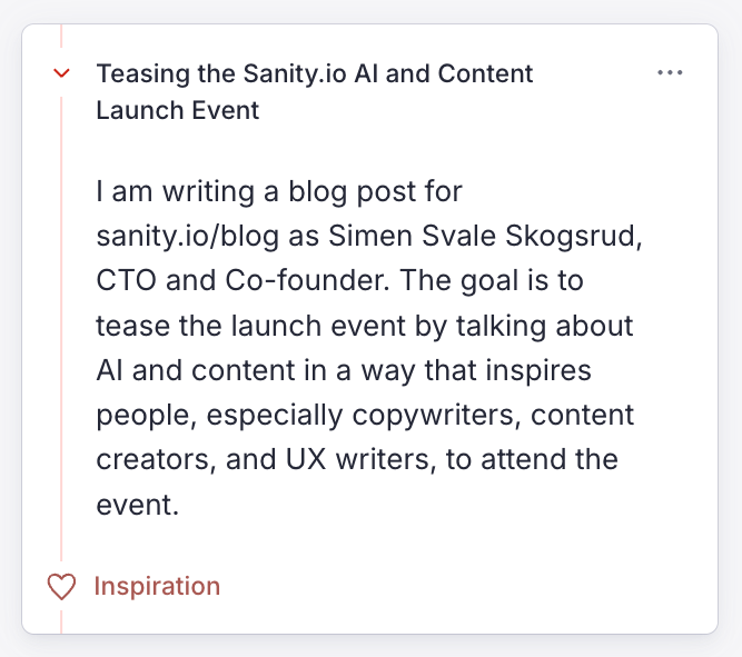 I am writing a blog post for sanity.io/blog as Simen Svale Skogsrud, CTO and Co-founder. The goal is to tease the launch event by talking about AI and content in a way that inspires people, especially copywriters, content creators, and UX writers, to attend the event.
