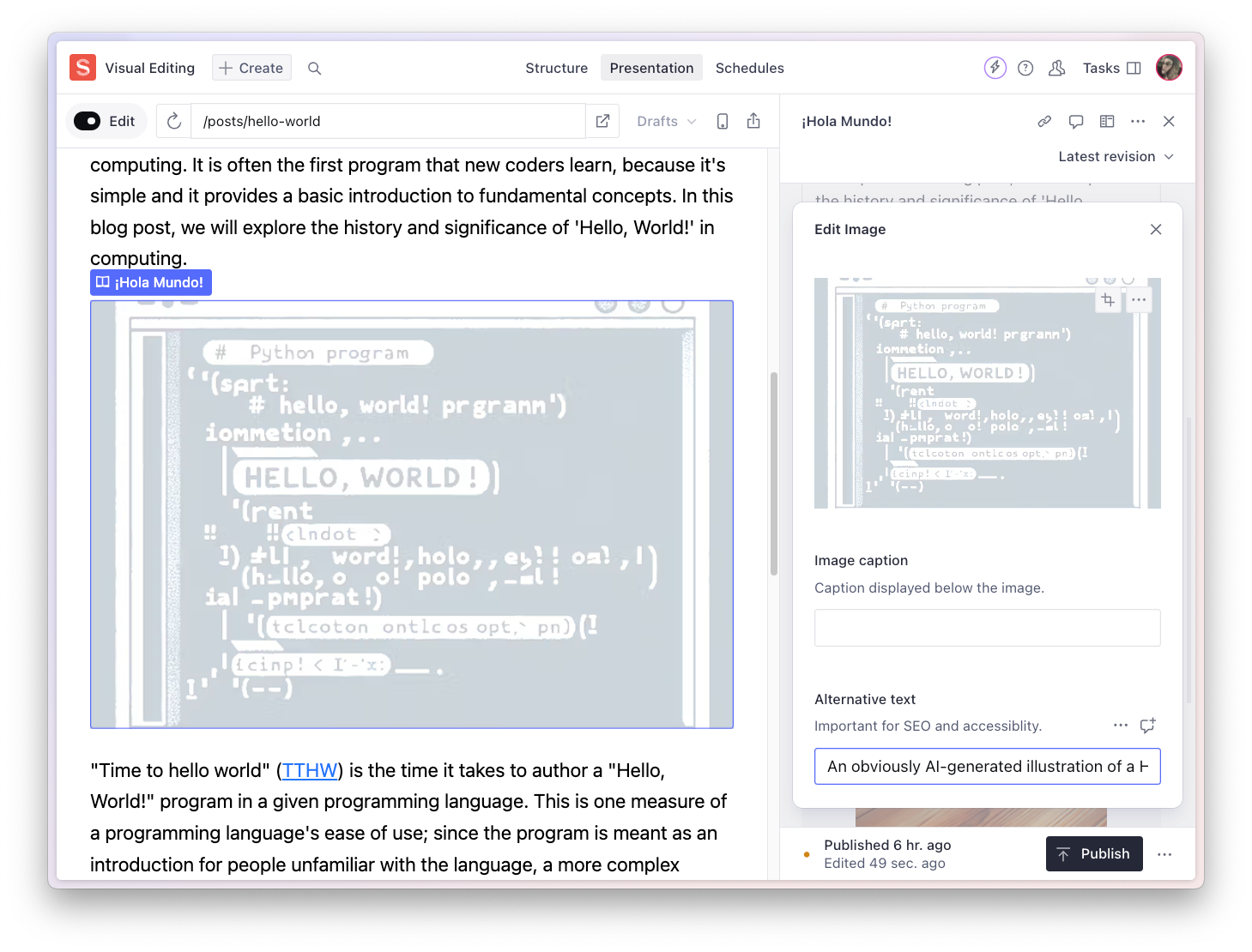 Shows content deeply linked in the Structure Tool