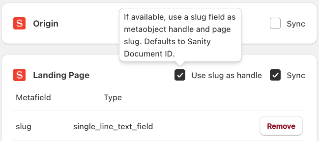 Shopify configuration for using a custom slug as a metaobject handle