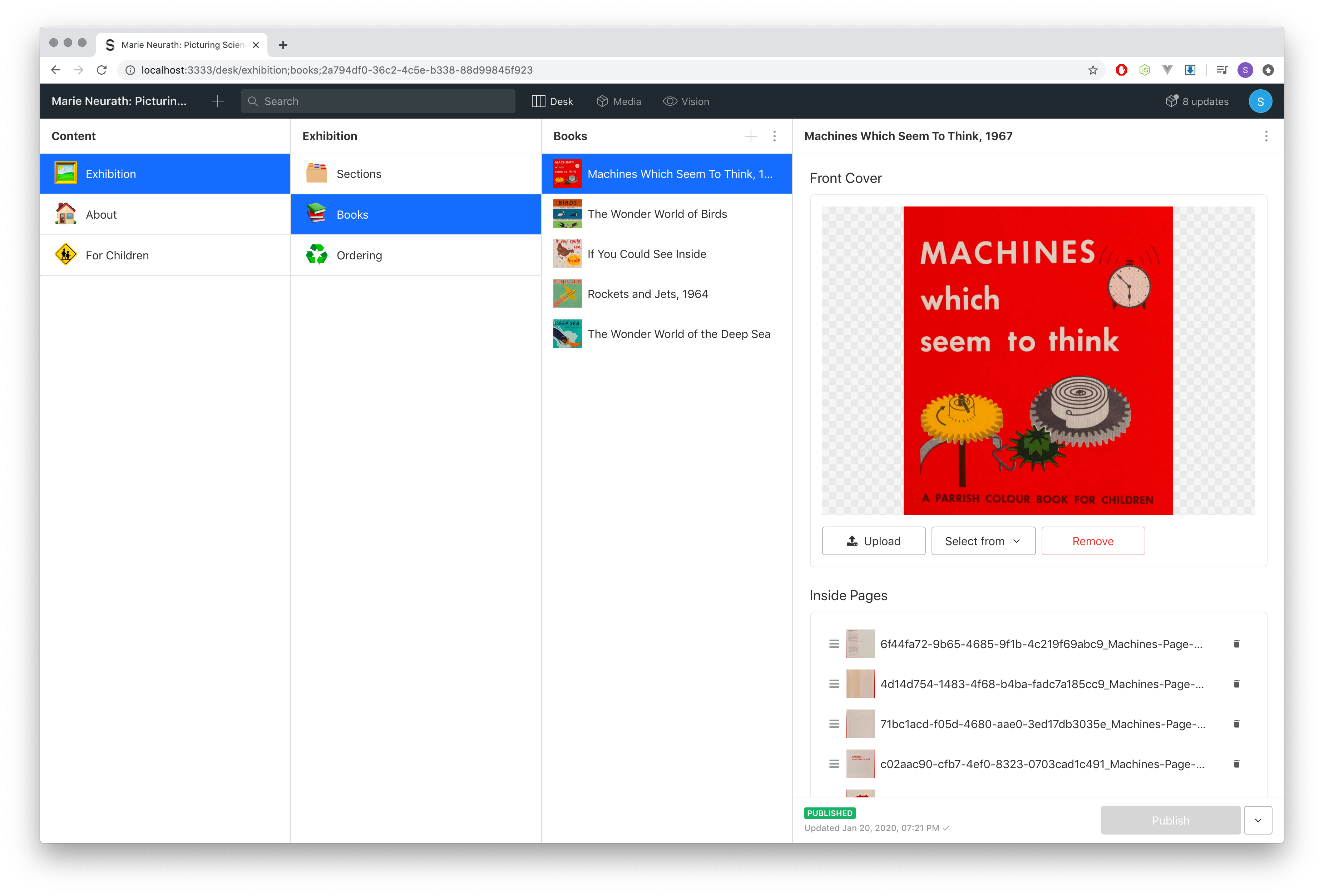 Managing the books in Sanity Studio