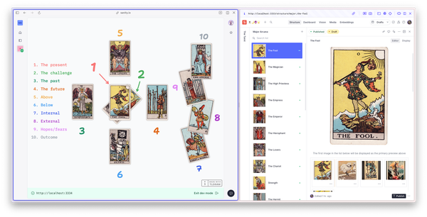 An SDK app and a studio showing different ways to interact with the same content