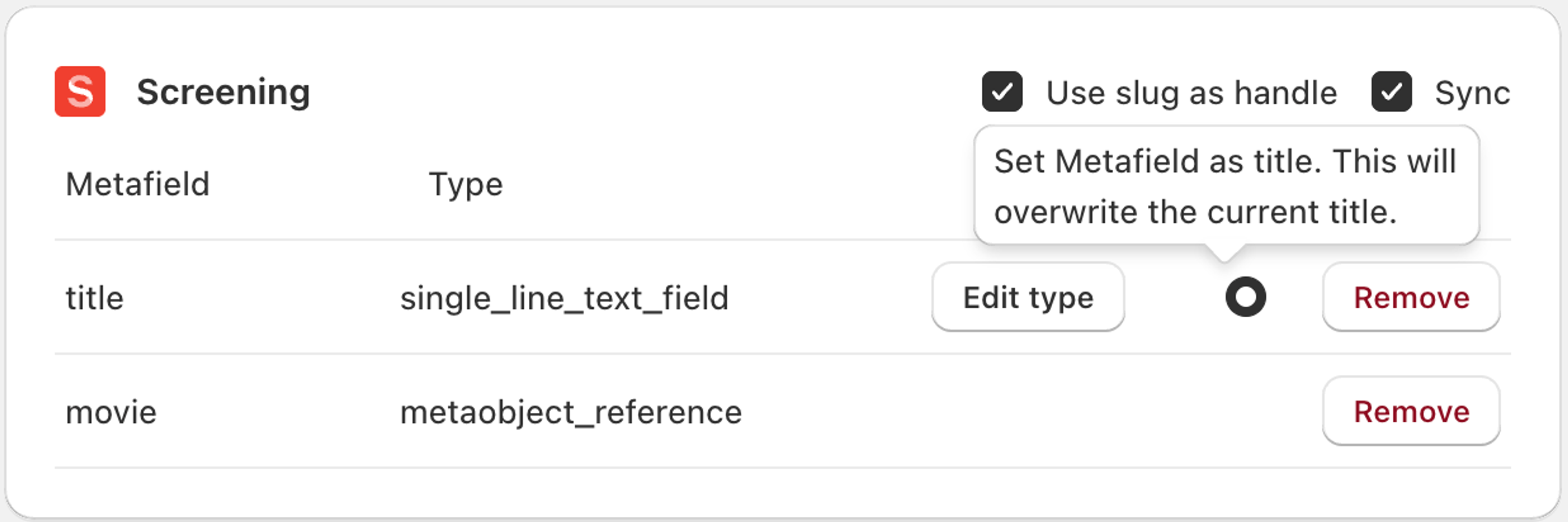A example of changing Title field