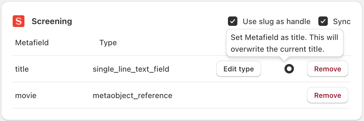 A example of changing Title field
