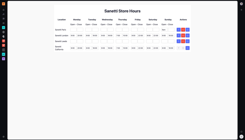Store hours app Store hours app