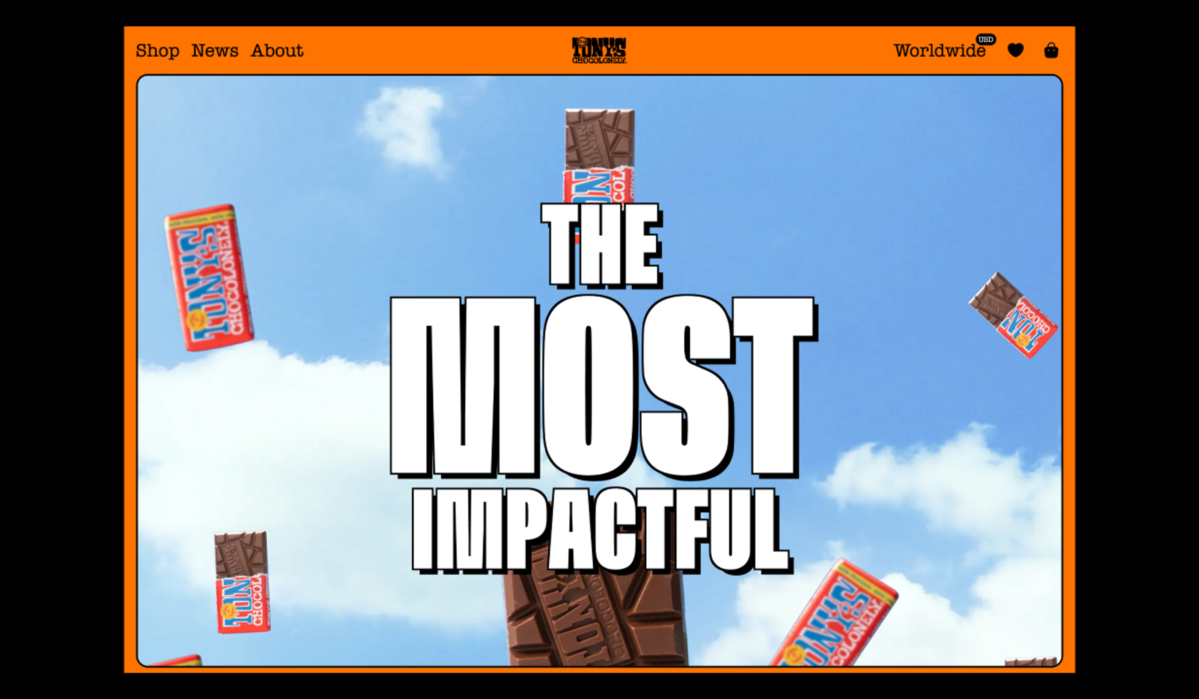 a candy bar that says ' the most impactful ' on it