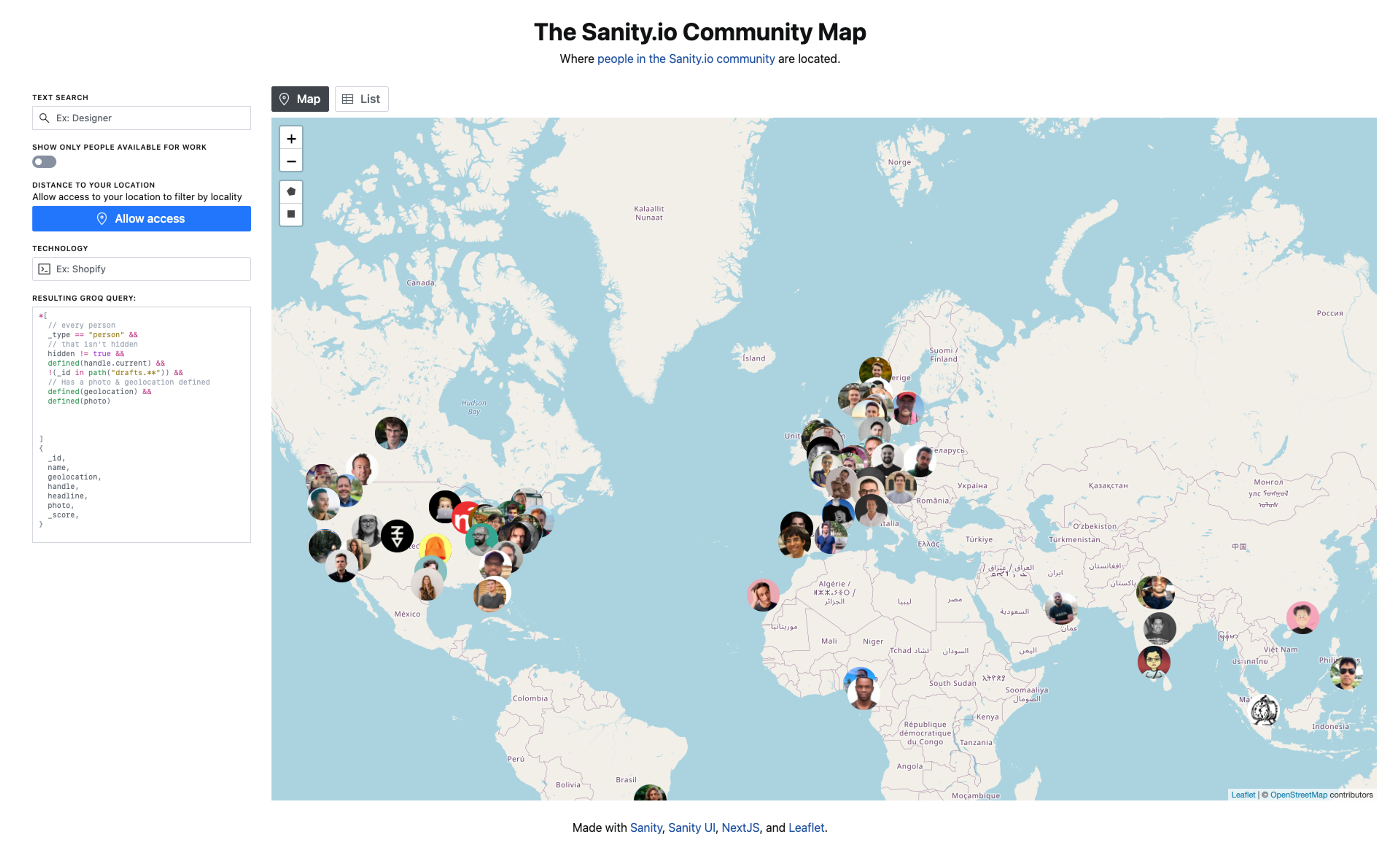 The Sanity.io Community Map