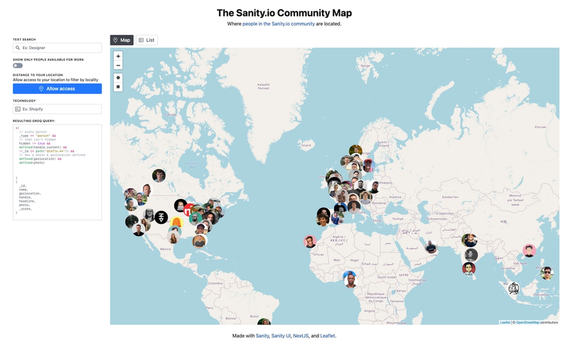 The Sanity.io Community Map