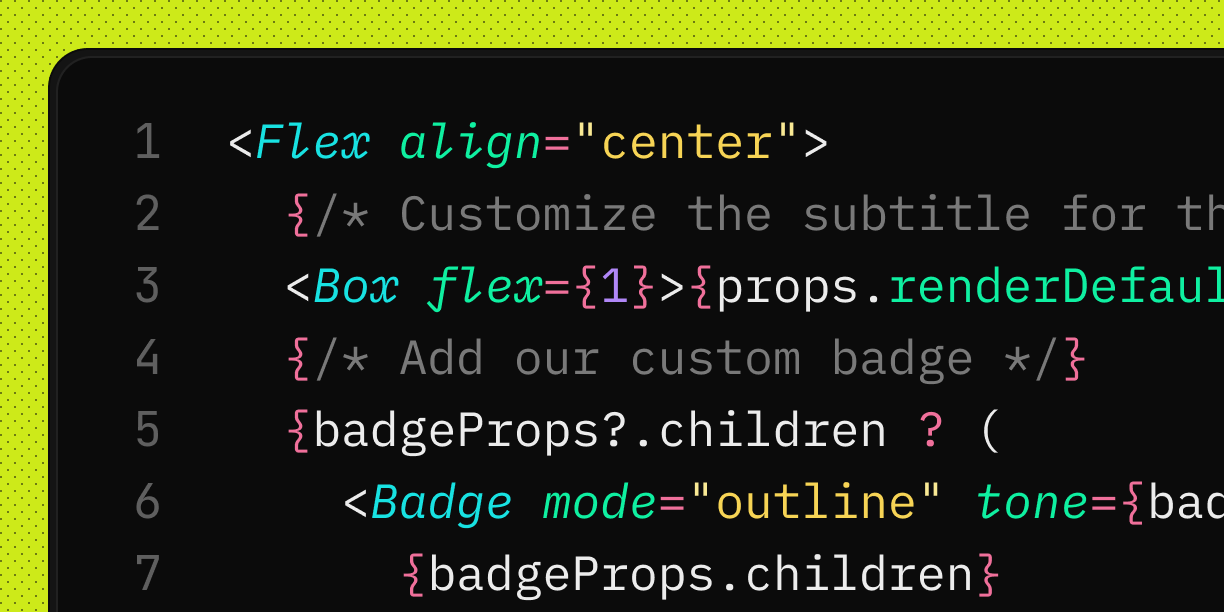 jsx code for custom components