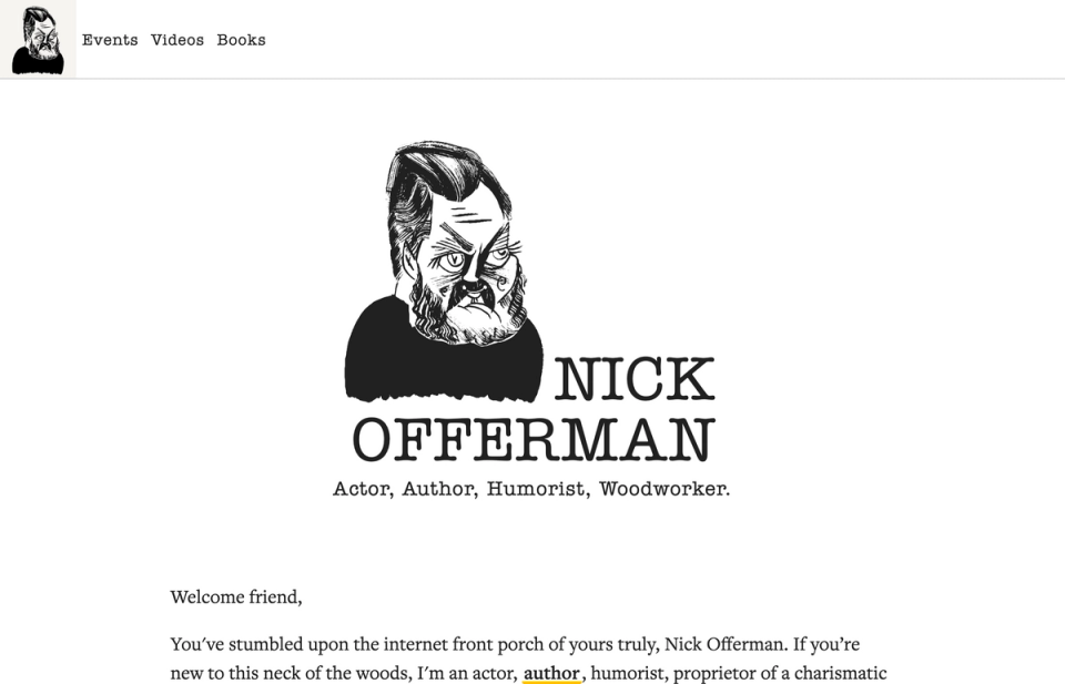 The frontpage of nickofferman.co The frontpage of nickofferman.co